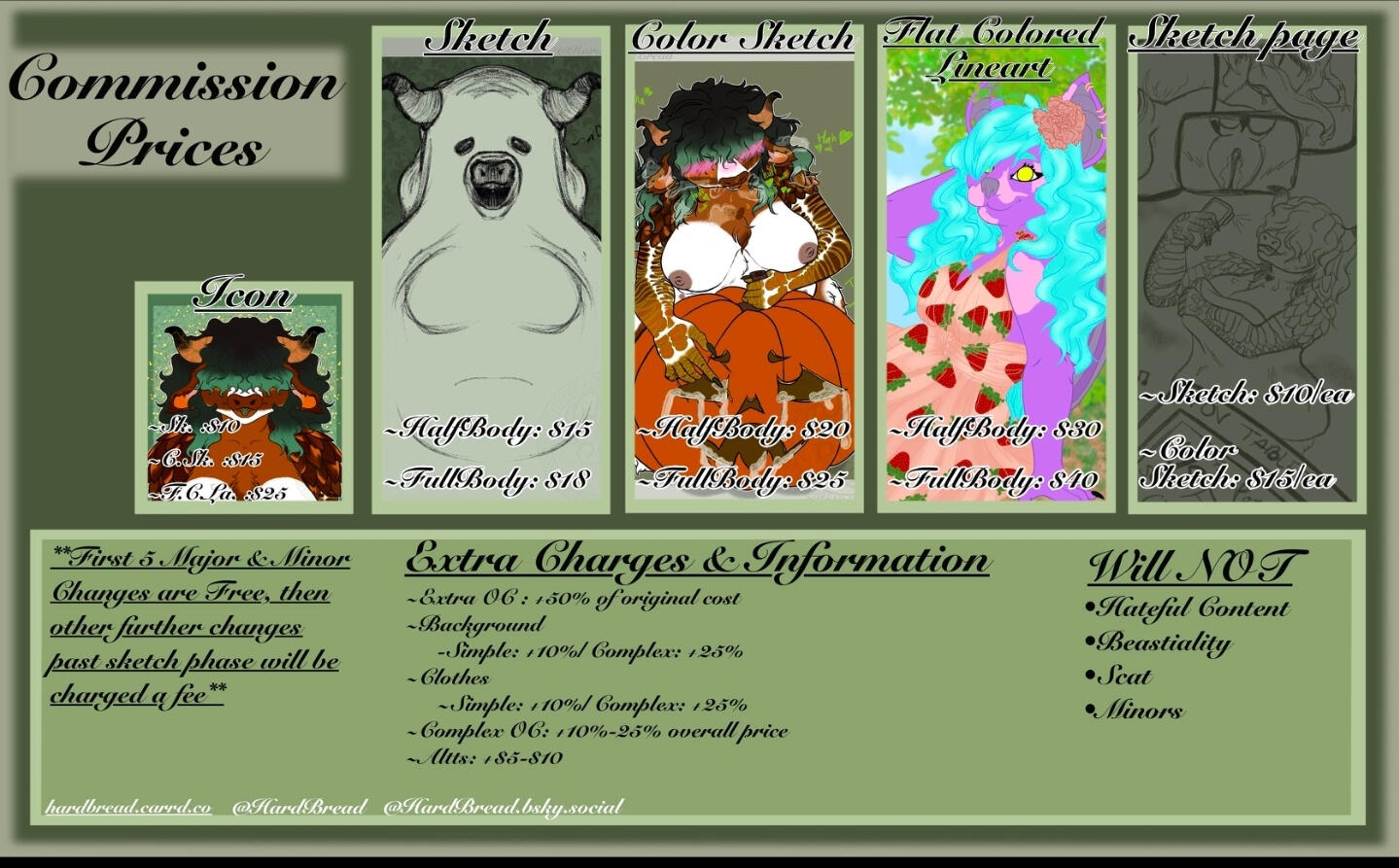 Commissions Price Sheet